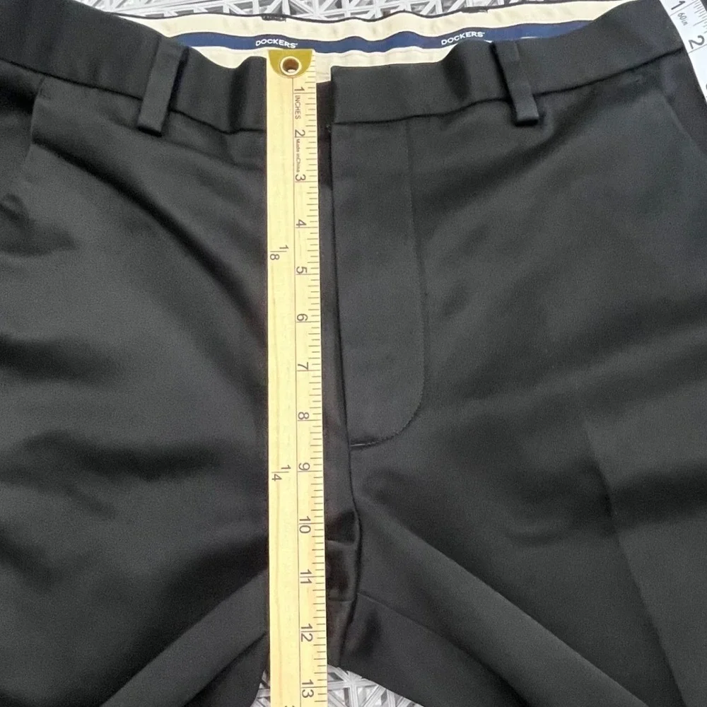 Dockers Mens‎ Dress Pants Size 33x29 Classic Fit Flat Front Black Cotton Office